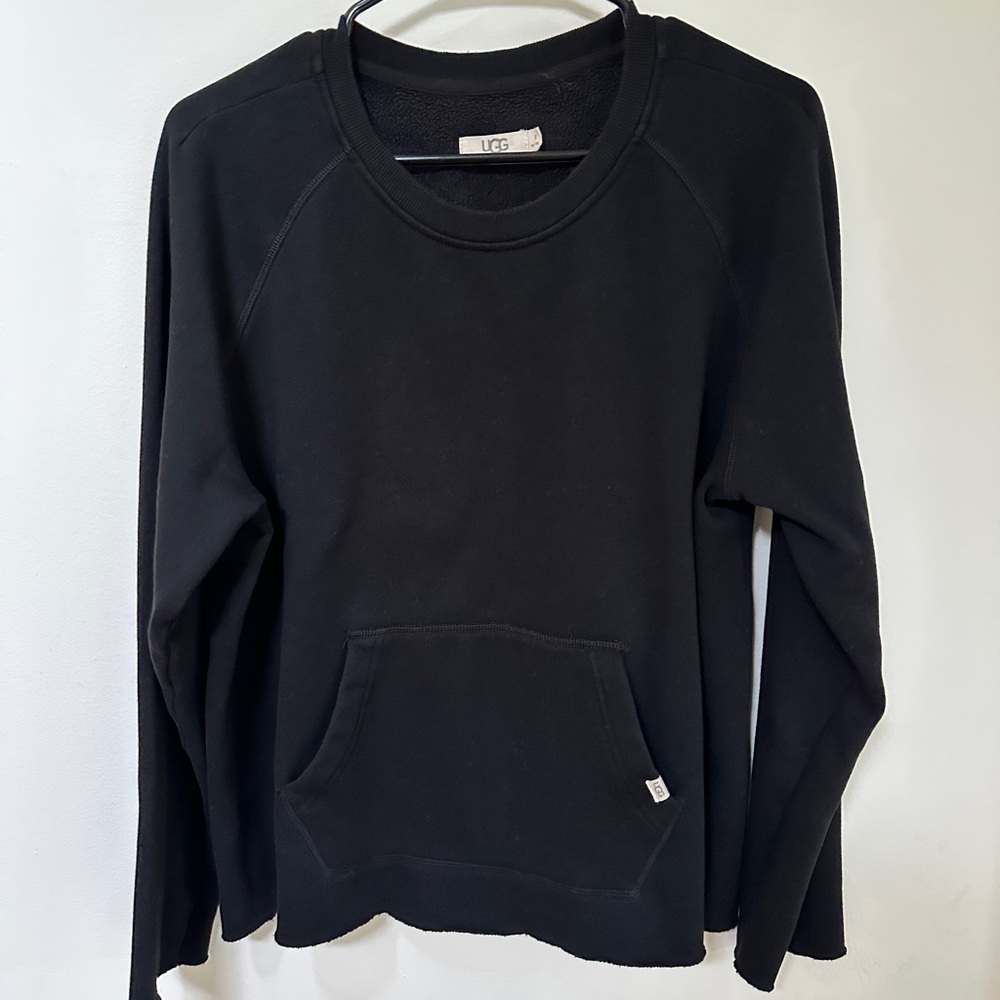UGG Raw Hem Sweatshirt, Color- Black, Size- XL